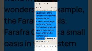 برجراف عن a review of a natural wonder in Egypt عجائب الطبيعية في مصر paragraph