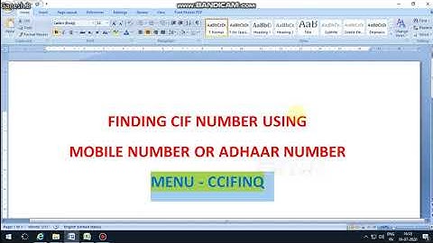 3. FINDING CIF USING MOBILE OR ADHAAR - CCIFINQ (TAMIL)