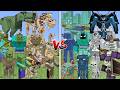 ALL ZOMBIES &amp; HUSKS VS ALL GUARDIANS &amp; SKELETONS MOBS BATTLE IN MINECRAFT