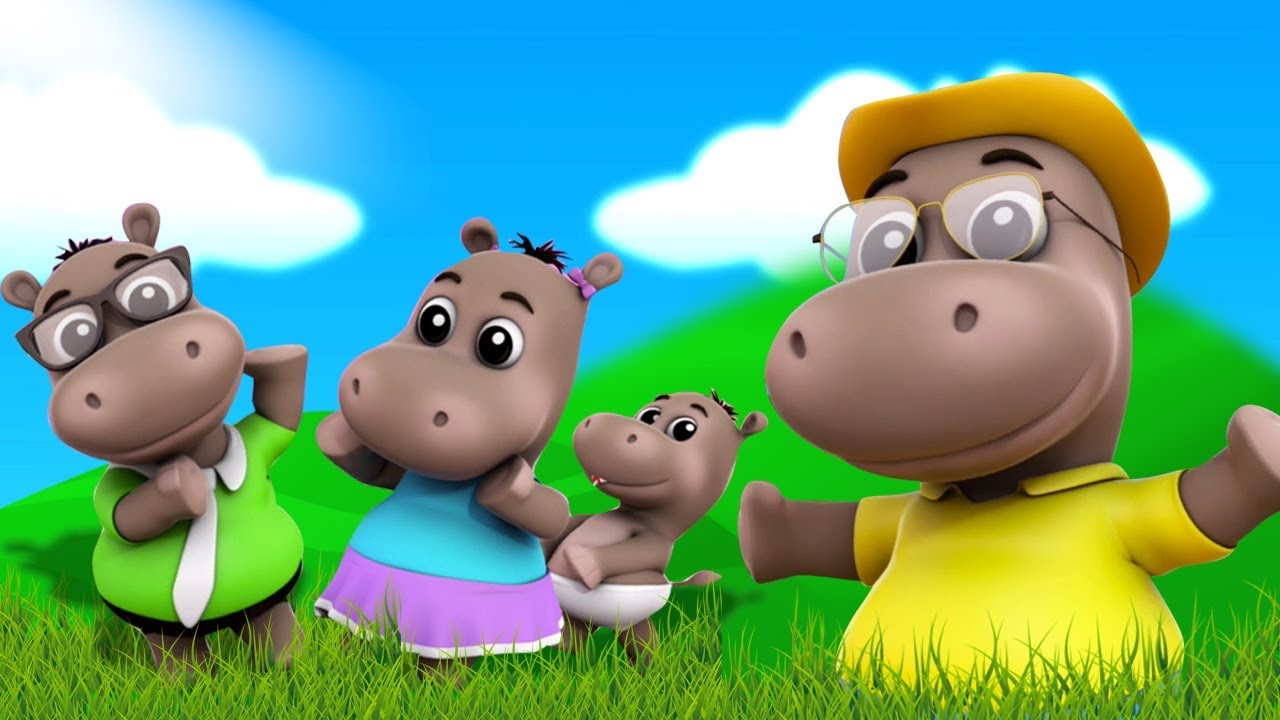 Hippo doigt Famille | français enfants chanson | comptines | Finger Family | Hippo finger Family