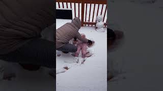 First Snow Angel❄️👼👶🥶😁 #snowangel #snowday #snow #winter2023
