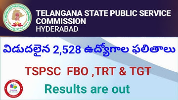 TSPSC FBO ,TRT & TGT Results 2019 || Telangana job informer