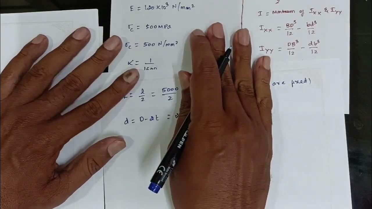 Columns and Struts numerical 3 Euler's Formula Strength of Materials Mechanics of Materials