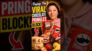 Trying the viral Chocolate Pringles hack! #shorts #seo #fyp #subscribe #snacks #review