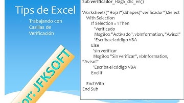 Tips de Excel:  Validando una casilla de Verificacion sin Vinculos usando VBA