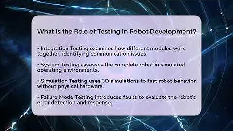 What Is the Role of Testing in Robot Development? - Test