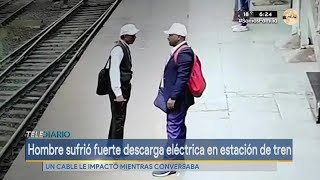 Hombre sufrió fuerte descarga eléctrica en estación de tren