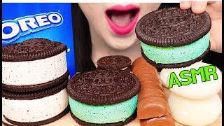 ASMR OREO ICE CREAM FEAST, MILKA OREO CHOCOLATE BAR 오레오 아이스크림, 밀카 오레오 초콜릿 먹방 EATING SOUNDS