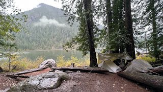 3 Days Camping at a Mountain Lake | Wet and Rainy Backcountry Camping Trip