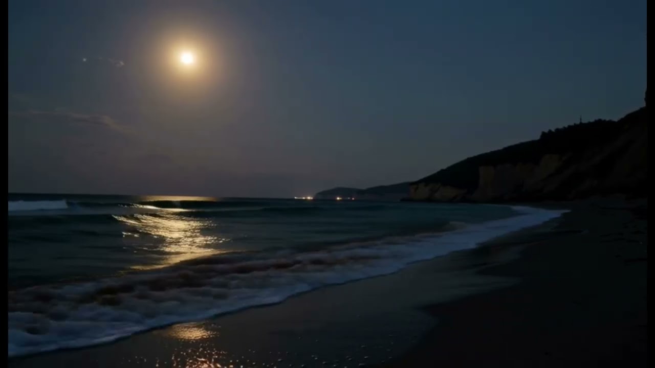 Gentle Ocean Waves at Night 🌙 35 Minutes of Deep Sleep Beach Sounds | No Talking