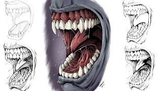 Monster teeth - Step by Step - Drawing and Coloring