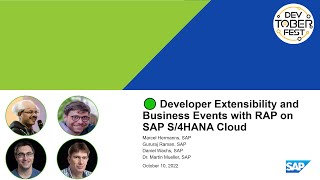 Developer Extensibility and Business Events with RAP on SAP S/4HANA Cloud
