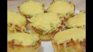 Картофельные тарталетки с сытной и вкусной начинкой Картофельные тарталетки с сытной и вкусной начинкой