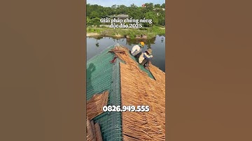 CHỐNG NÓNG MÁI TÔN bằng Rơm nhân tạo #thuylinhromnhantao #shorts #mainha #thicongtrongoi