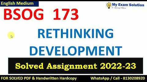 BSOG 173   SOLVED ASSIGNMENT 2022-23 | English Medium  | IGNOU Solved Assignment 2022-23