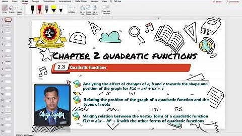 Addmaths Form 4 2.3 Quadratic Functions part 1 (last video before pdpr finishes)