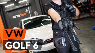 How to replace Windscreen wipers VW GOLF VI (5K1) Tutorial