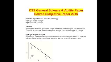 CSS 2016 General Science and Ability Solved Subjective paper | CSS past papers | solved papers