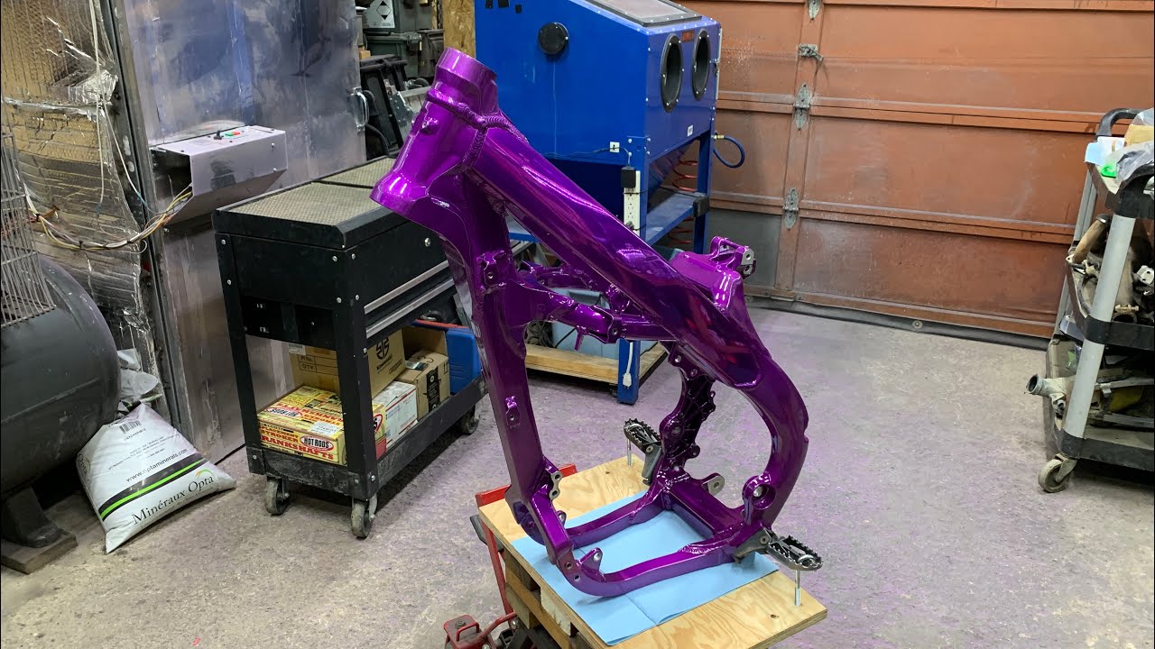 2012 KX250F REBUILD PT 5 (Prepping/Powder coating the frame) YouTube