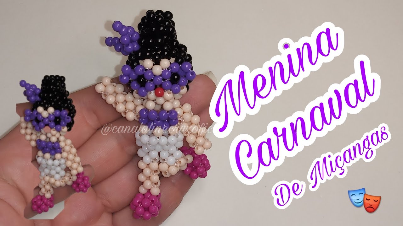 Menina Carnaval de Miçangas/Pérolas - Passo a Passo 🎭 Parte 1/2