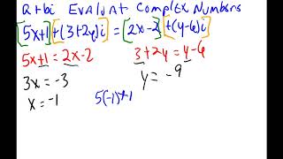 Equate Complex Numbers