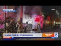 U-Haul erupts in flames after slamming into building in South Los Angeles 