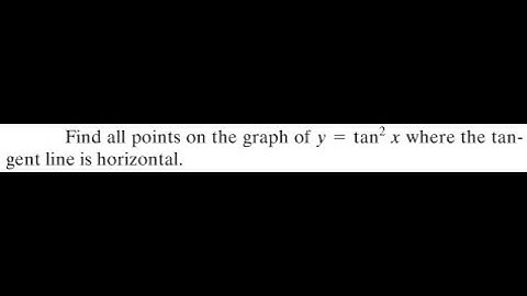 Find all points where y=tan^2(x) tangent is horizontal