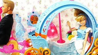 💖BARBIE PRINCESS CINDERELLA 💖MORNING ROUTINE🐎 PINK KITCHEN HORSE AND CARRIAGE💖