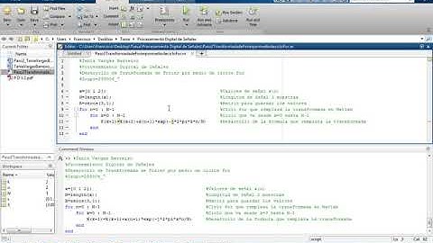 Transformada de Fourier, mediante ciclo for en Matlab