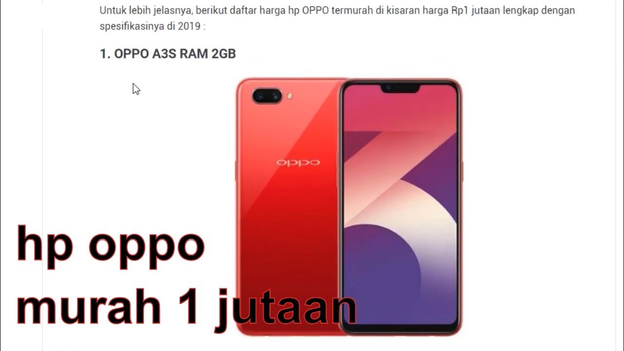 hp oppo murah 1 jutaan terbaik di 2019 - YouTube