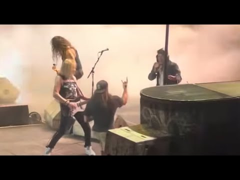 IRON MAIDEN's Bruce Dickinson dragged fan off stage during Aces High in Anaheim ..