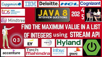 Java 8 Stream API Interview Questions: Find the Maximum Value in List of Integers using Stream API