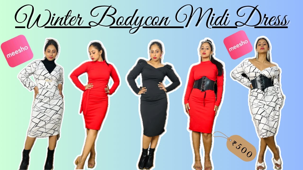 Winter Elegance Unboxed MEESHO Bodycon Midi Dress Haul Review YouTube winter-elegance-unboxed-meesho-bodycon-midi-dress-haul-review-youtube