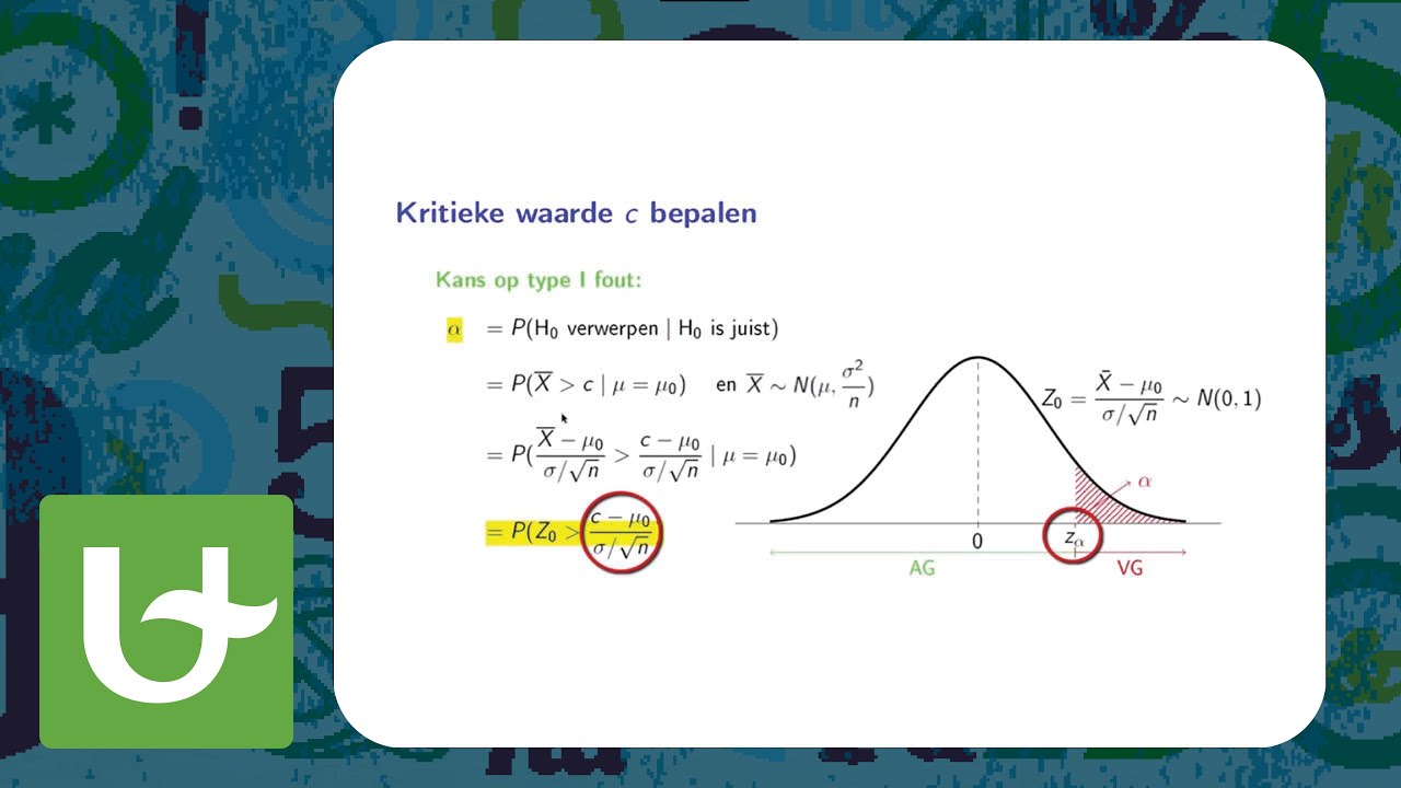 Hypothesetoetsen Rechtseenzijdige hypothesetoets voor een gemiddelde