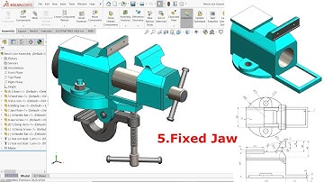 Clamp Mini Bench Vice in SolidWorks #5 Fixed Jaw