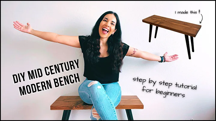 How to Build a Mid Century Modern Bench | Easy Entryway Bench On a Budget | Yasmin Khani