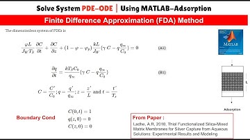 Breakthrough Curve Adsorption | PDE-ODE System Numerical Solutions. Solving ODEs Matlab