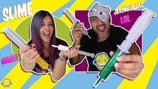 SLIME con JERINGUILLAS A CIEGAS Momentos Divertidos