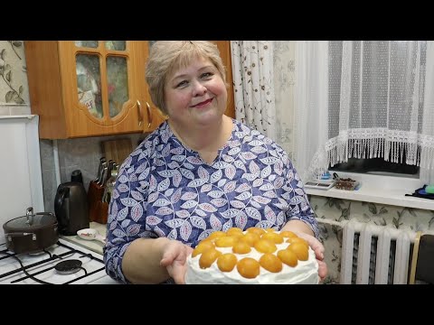 Из того что было вкусный торт соорудила.