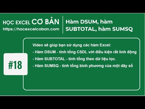 Học Excel cơ bản | #18 Hàm DSUM, hàm SUBTOTAL, hàm SUMSQ