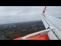 Easyjet Airbus A320 Dangerous landing by storm in Hamburg Airport Runway 23 with Go Around