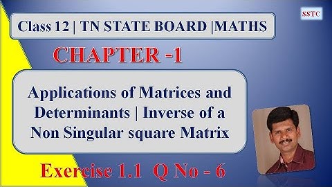 Class 12 Maths| Application of Matrices and Determinants| Exercise 1.1 | Q.No.6