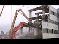 Excavator CAT 374 F UHD and Hitachi 870 LCR  #3 Demolition site (by Ernst, time lapse)