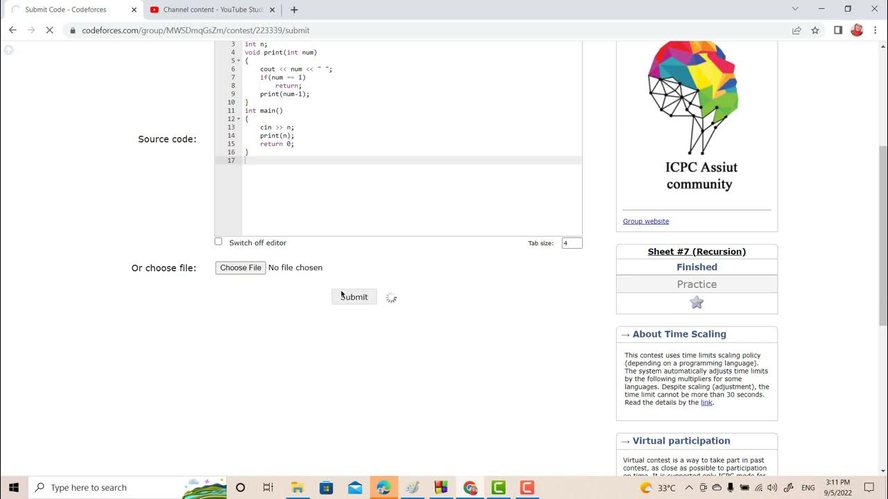 3 - ICPC Assuit sheets - Problem C - sheet 7 - YouTube