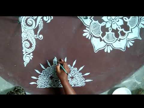 Alpana Design How To Draw Half Circle Alpana Designs Easy Kolam