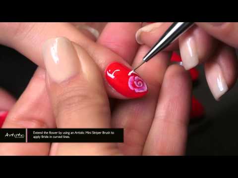 Artistic Colour Gloss Red Floral Design