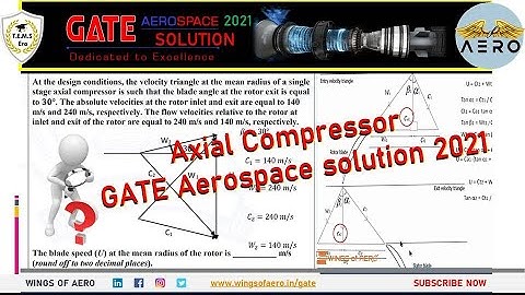 Problem based on Axial Compressor || GATE Aerospace Solution 2021|| Propulsion