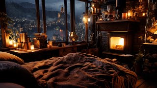 Fireplace And Rain Sounds | Crackling Fireplace mixed with Rain Sounds For Sleep Better