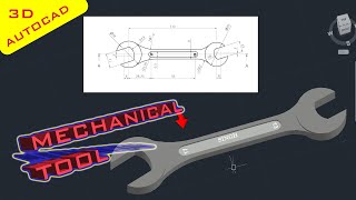 How to draw Wrench with two faces.