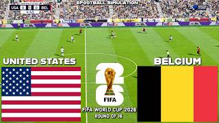 🔴USA vs BELGIUM | ROUND OF 16 | FIFA World Cup 2026 | PES 21 Football Live Simulation